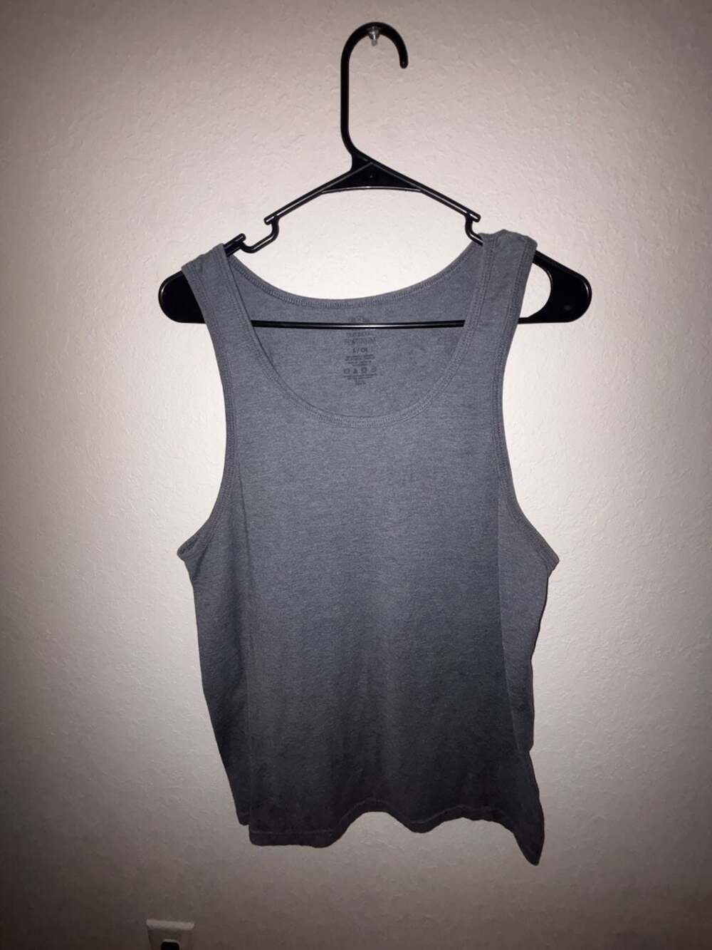 G-Style USA Men's Straight Hem Long Length Tank Top TT60 - Charcoal - X-Large -